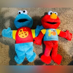 Cookie Monster and Elmo stuffed animal
